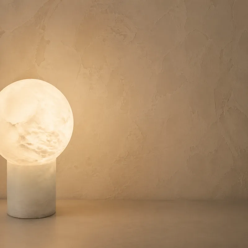 Stone Orb Floor Alabaster Floor Lamp — YIOSI Lamps LED Temporary & Work Lights  3000K