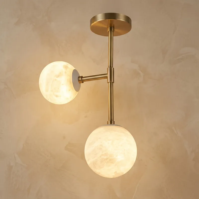 Duo Orb Ceiling Alabaster — YIOSI Lamps LED Post Top Lights  3000K