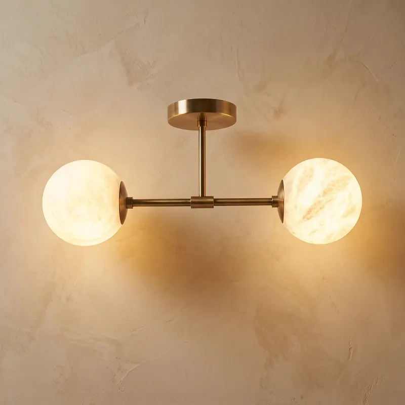 Duo Orb Ceiling (extra) Alabaster — YIOSI Lamps LED Post Top Lights  3000K