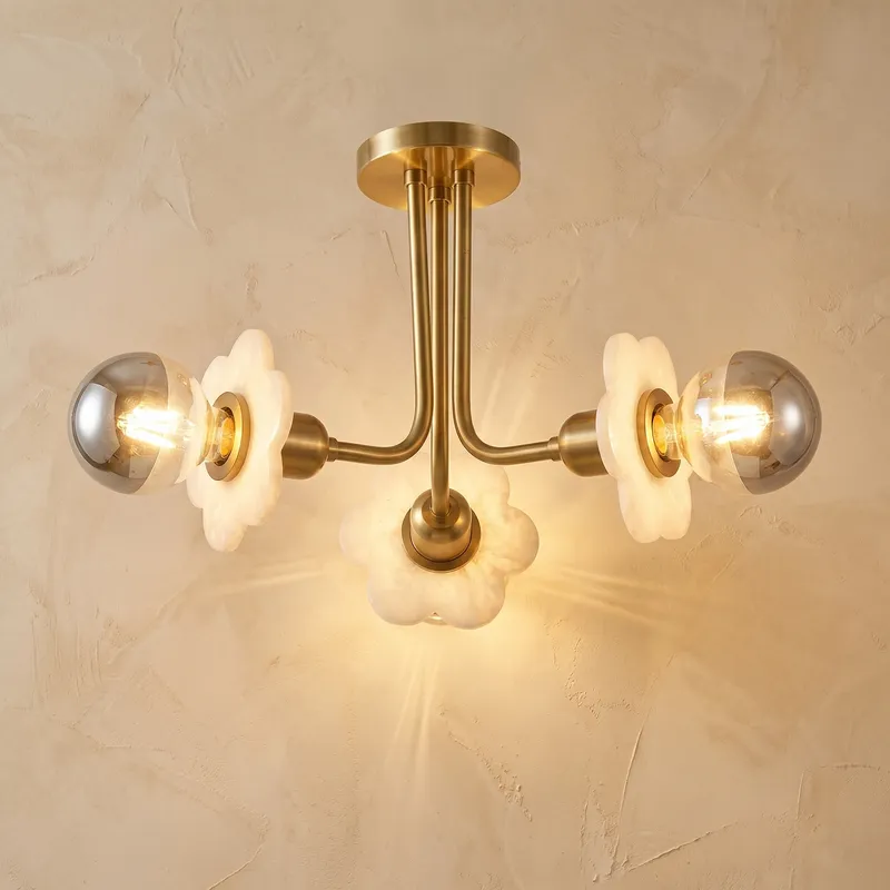 Ceiling 3-orb Alabaster — YIOSI Lamps LED Post Top Lights  3000K
