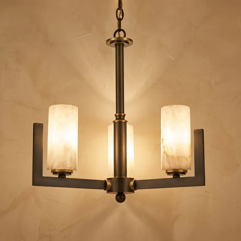 Cylinder 3-arm Alabaster Pendant Light — YIOSI Lamps LED Landscape Lights  3000K