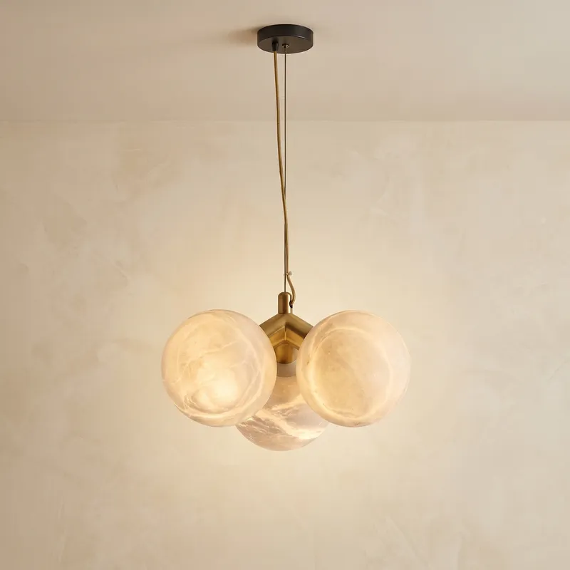 Triple Orb Cluster Alabaster Pendant Light — YIOSI Lamps LED Landscape Lights  3000K