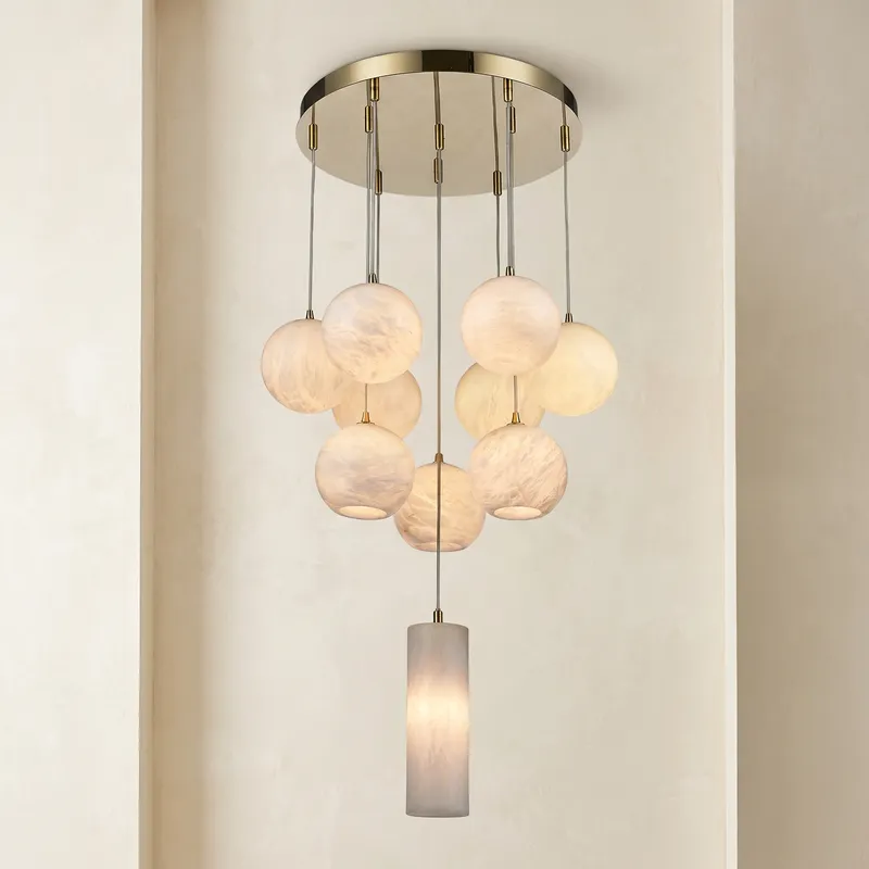 Orb Cluster Pendant Alabaster — YIOSI Lamps LED Landscape Lights  3000K