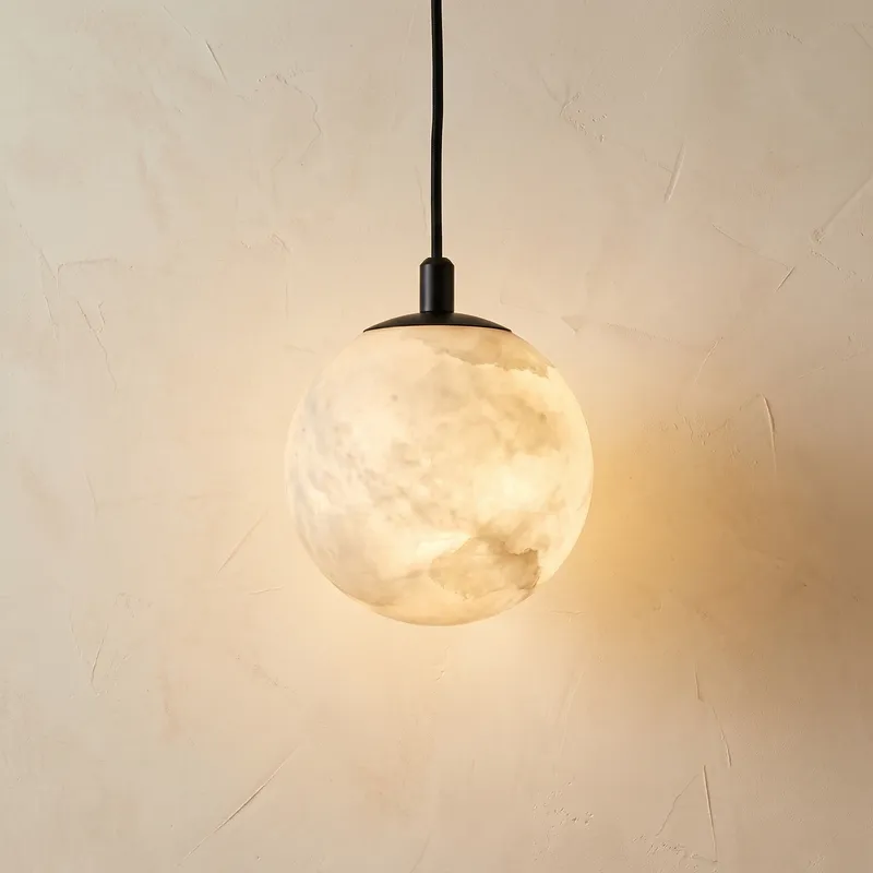 Small Orb Pendant Alabaster — YIOSI Lamps LED Landscape Lights  3000K