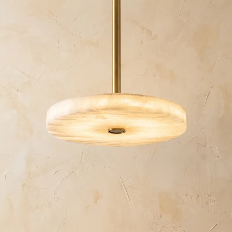 Wood Disc Ceiling (extra sizes) Alabaster — YIOSI Lamps LED Post Top Lights  3000K