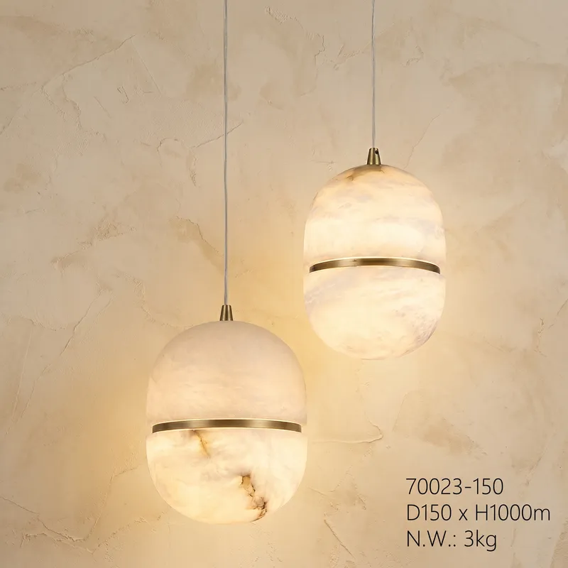 Double Orb Pendant Alabaster — YIOSI Lamps LED Landscape Lights  3000K