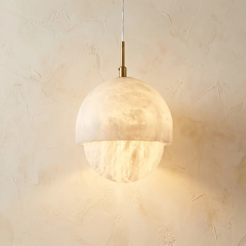 Half-Dome Alabaster Pendant Light — YIOSI Lamps LED Landscape Lights  3000K