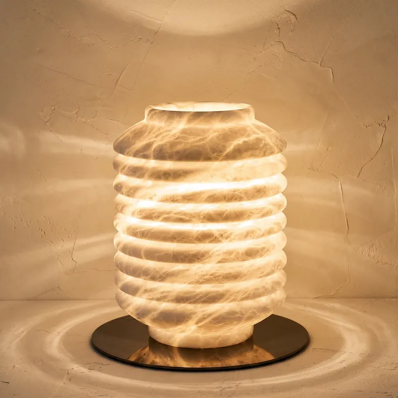 Ridged Jar Table Alabaster — YIOSI Lamps LED Temporary & Work Lights  3000K