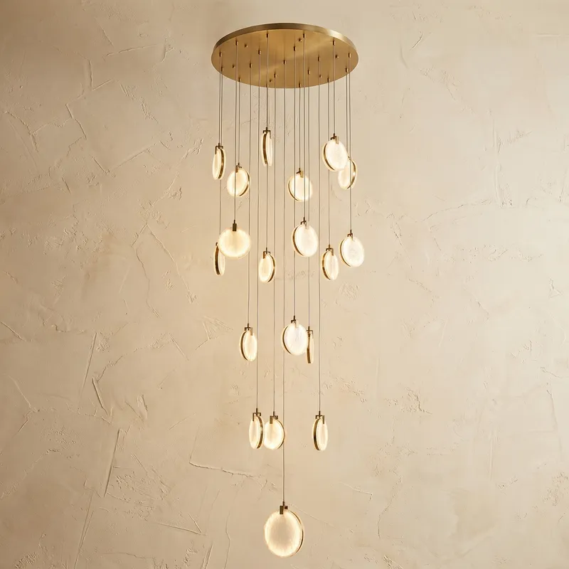 Leaf Cascade Alabaster Pendant Light — YIOSI Lamps LED Landscape Lights  3000K
