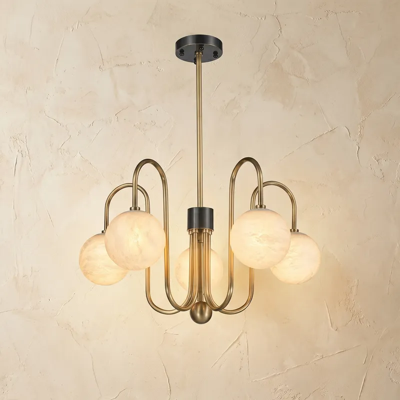 Brass Arc Alabaster Pendant Light — YIOSI Lamps LED Landscape Lights  3000K