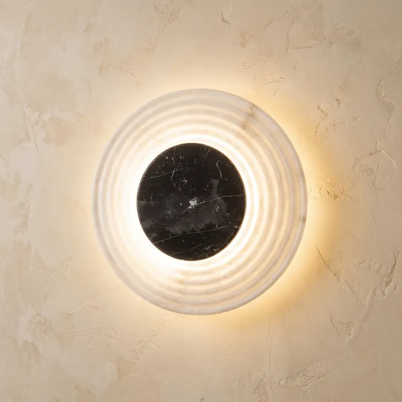 Swirl Disc Wall Alabaster — YIOSI Lamps LED Wall Lights  3000K