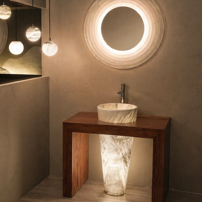 Alabaster Mirror D6 Alabaster Wall Sconce — YIOSI Lamps LED Wall Lights  3000K