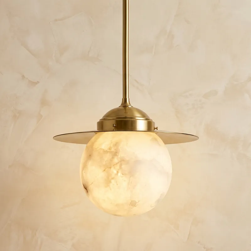 Saturn Pendant Classic Alabaster — YIOSI Lamps LED Landscape Lights  3000K