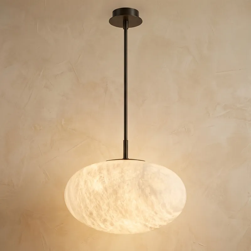 Oval Disc Pendant Alabaster — YIOSI Lamps LED Landscape Lights  3000K