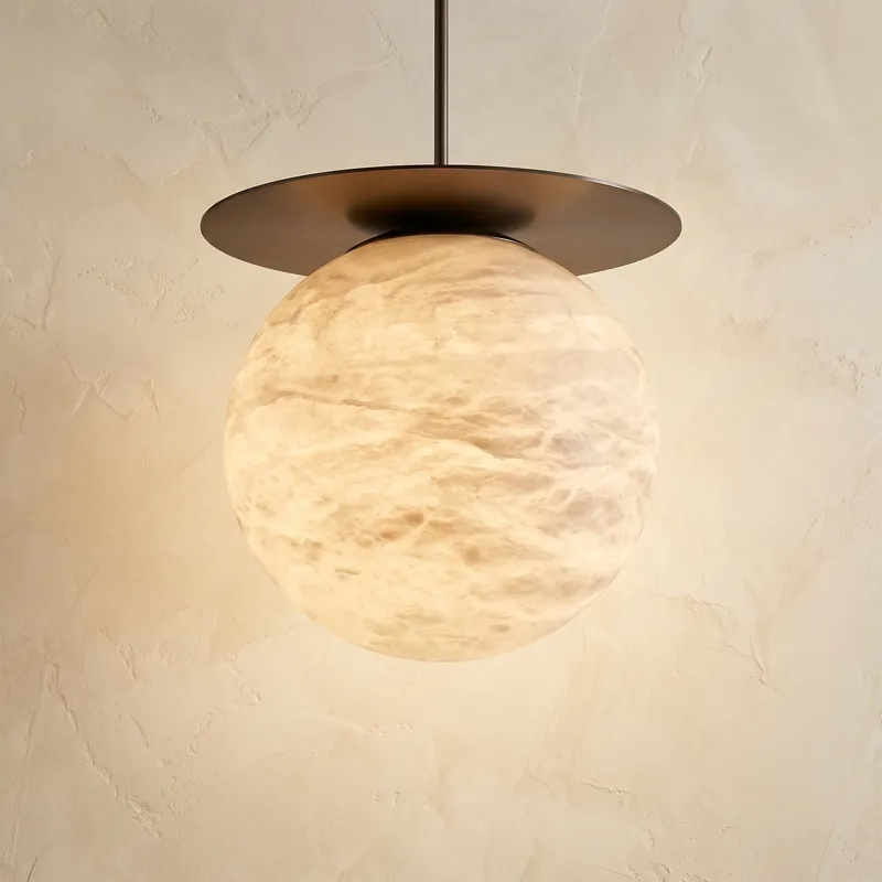 Disc + Orb Pendant Alabaster — YIOSI Lamps LED Landscape Lights  3000K