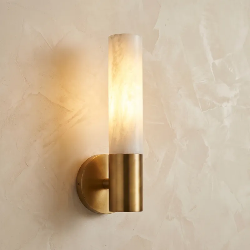 Cylinder Mini Wall Alabaster — YIOSI Lamps LED Wall Lights  3000K