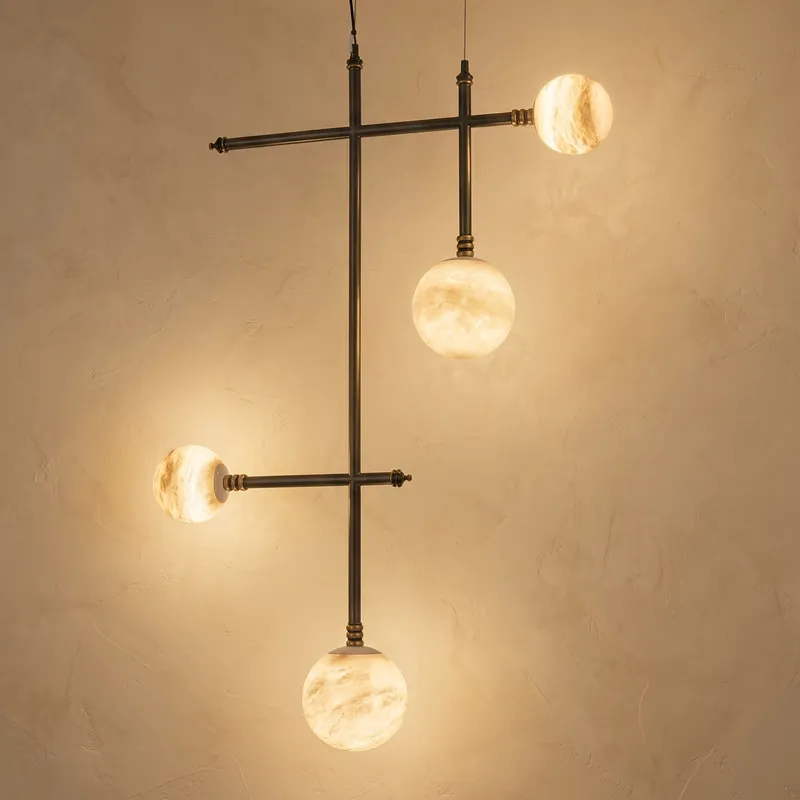 Truss & Cluster Mix Alabaster Pendant Light — YIOSI Lamps LED Landscape Lights  3000K