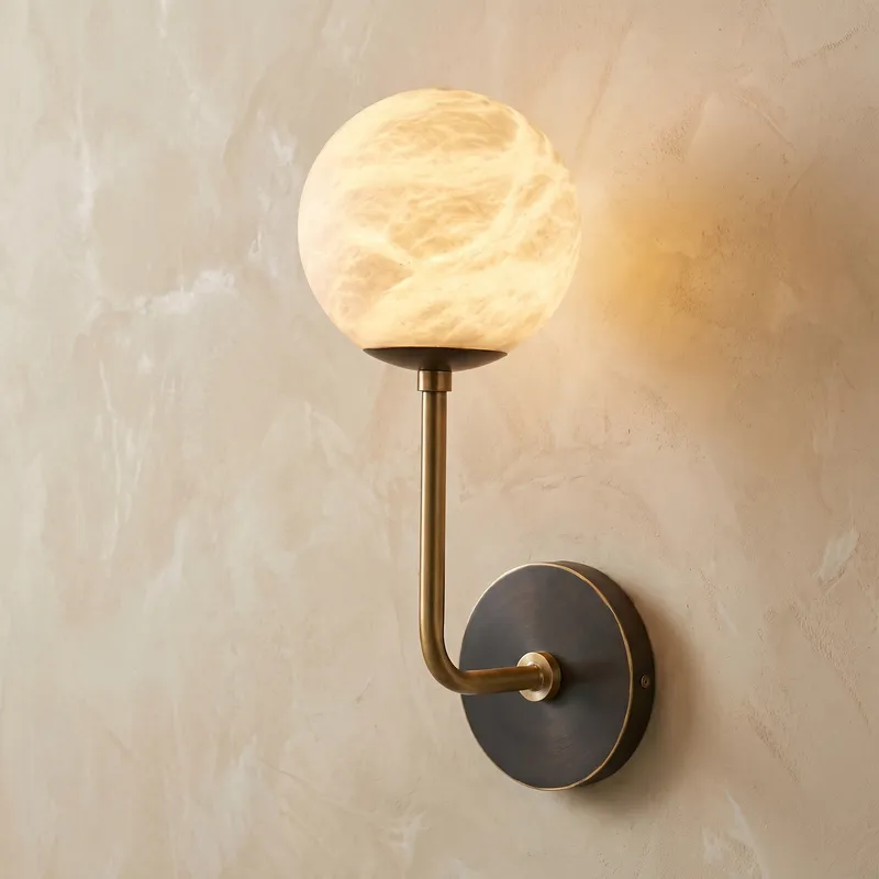 Orb Rod Wall Alabaster — YIOSI Lamps LED Wall Lights  3000K