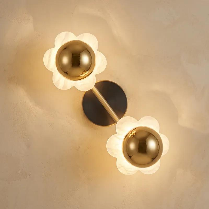 Brass Flower Wall Alabaster — YIOSI Lamps LED Wall Lights  3000K