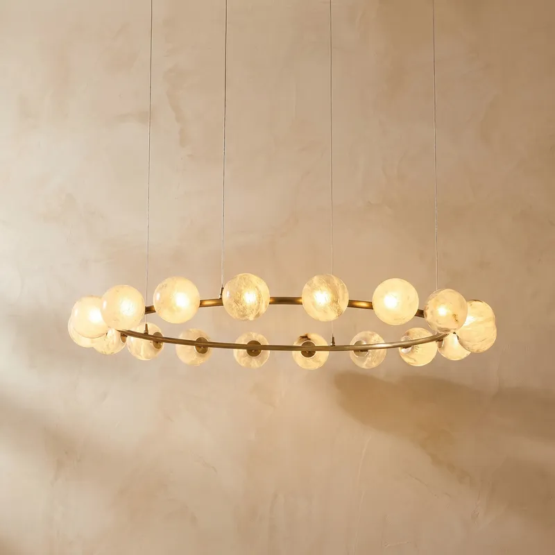 Linear Orb Pendant Alabaster — YIOSI Lamps LED Linear Lights  3000K