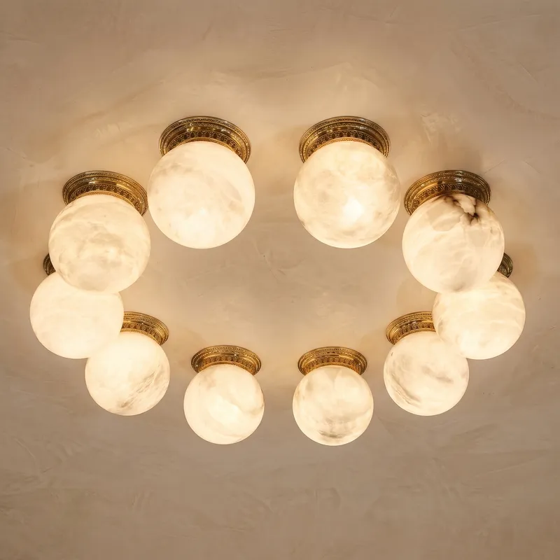 Ring Orb Ceiling Alabaster — YIOSI Lamps LED Post Top Lights  3000K