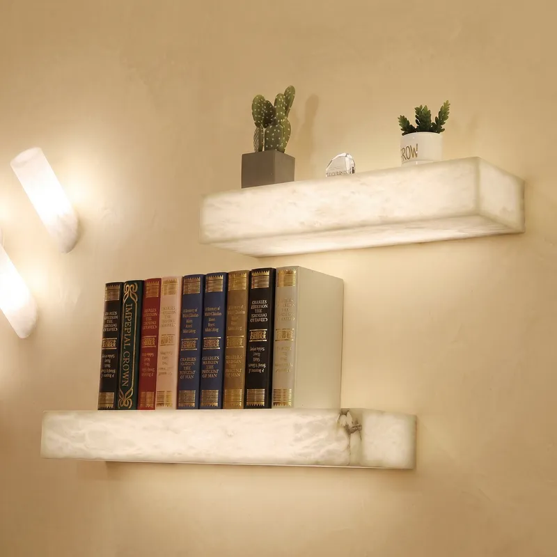 Rectangular Shelf Wall Alabaster — YIOSI Lamps LED Wall Lights  3000K