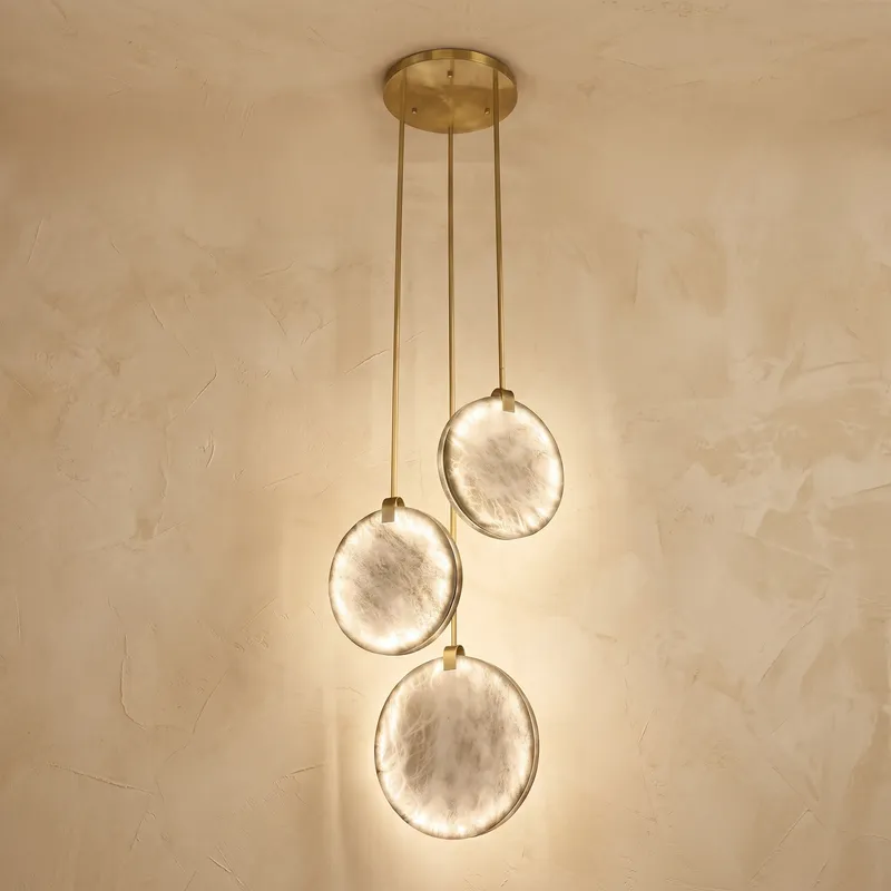 Triple Disc Pendant Alabaster — YIOSI Lamps LED Landscape Lights  3000K