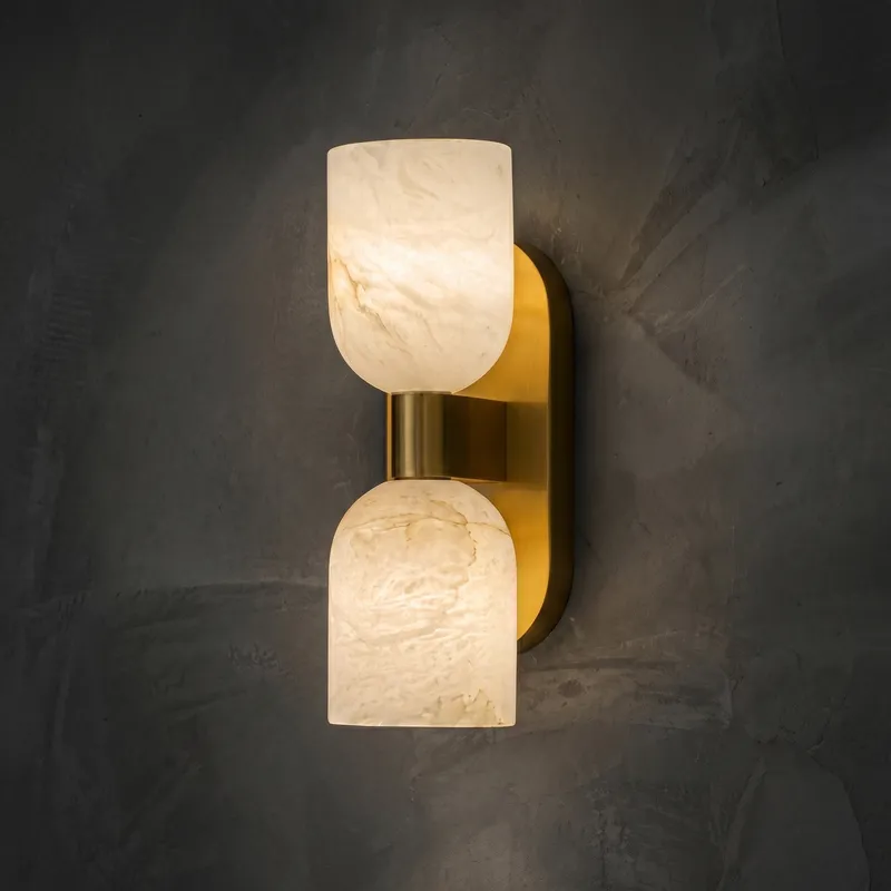 Sfera Twin Cup Alabaster Wall Sconce — YIOSI Lamps LED Wall Lights  