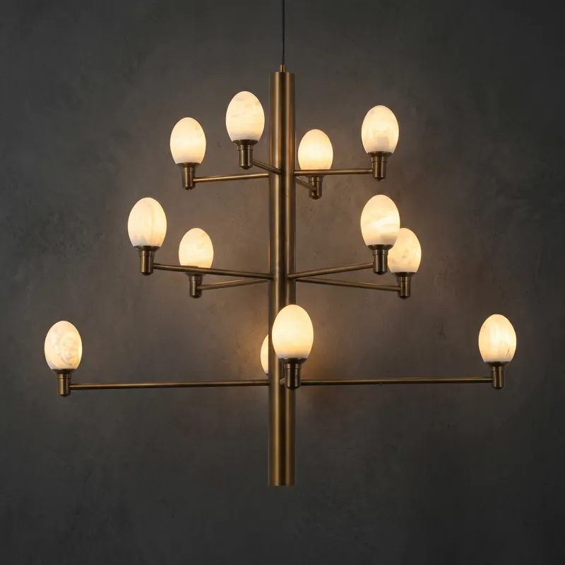 Ramo Egg Alabaster Chandelier — Brass — YIOSI Lamps LED Landscape Lights  