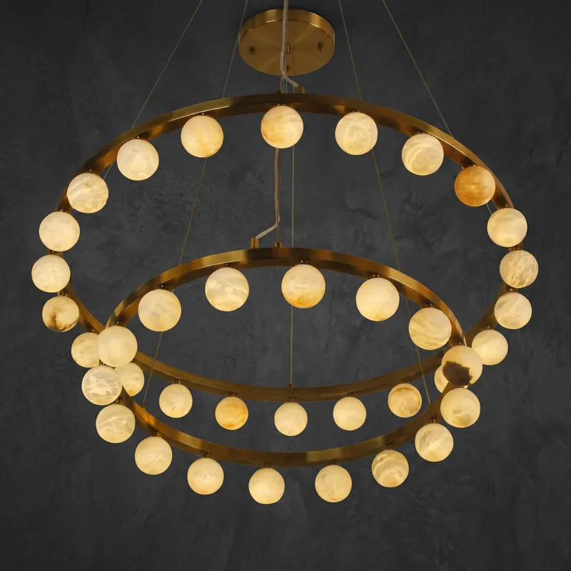 Orbita Double Ring Beads Chandelier — YIOSI Lamps LED Landscape Lights  