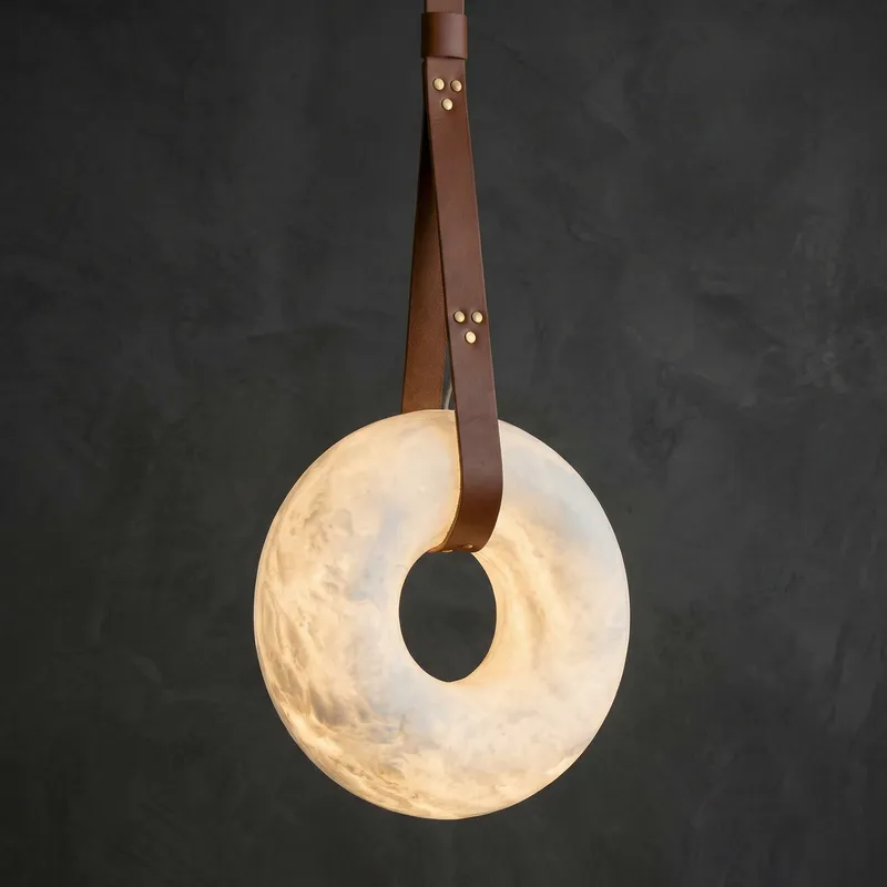 Disco Ring Flat Leather Pendant Light — YIOSI Lamps LED Landscape Lights  