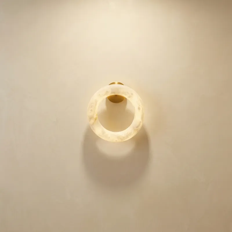 Halo Ring Glowing Ring Alabaster Wall Sconce — YIOSI Lamps LED Wall Lights 40.0W 
