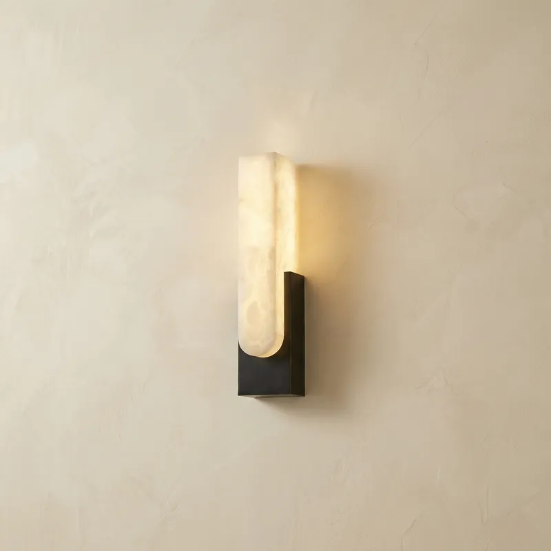 Sculpted Form U-Curve Alabaster Wall Sconce — YIOSI Lamps LED Wall Lights 40.0W 