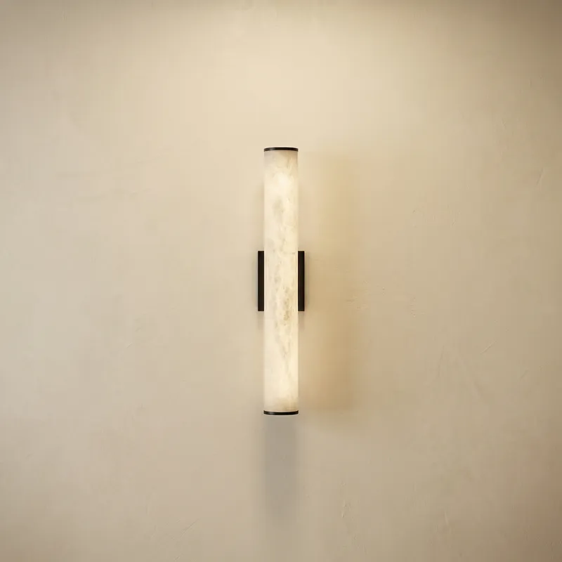 Linear Rod Tall Alabaster Column Wall Sconce — YIOSI Lamps LED Linear Lights  3000K