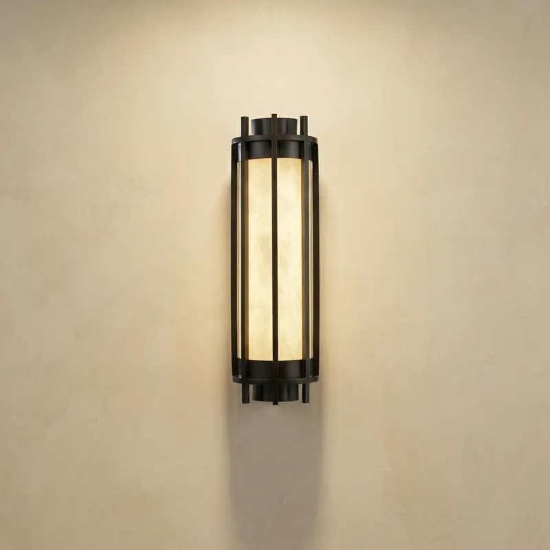 Lantern Box Round Cage Alabaster Wall Sconce — YIOSI Lamps LED Wall Lights 40.0W 