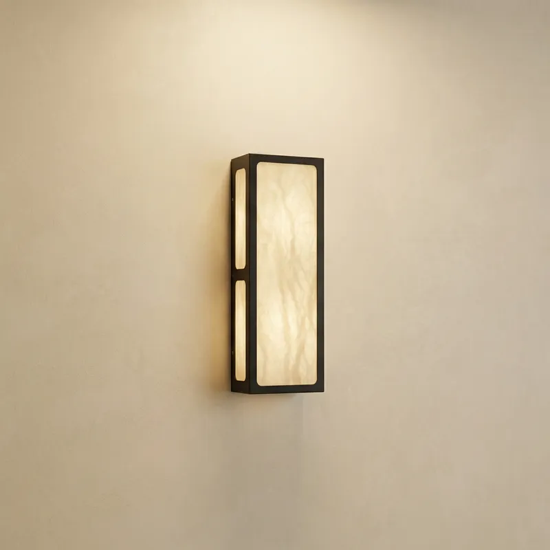 Lantern Box Tall Pillar Alabaster Wall Sconce — YIOSI Lamps LED Wall Lights 40.0W 