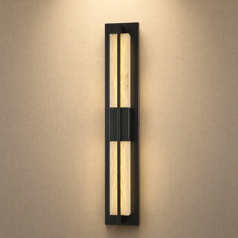 Framed Slab Open Frame Alabaster Vertical Wall Sconce — YIOSI Lamps LED Wall Lights 40.0W 