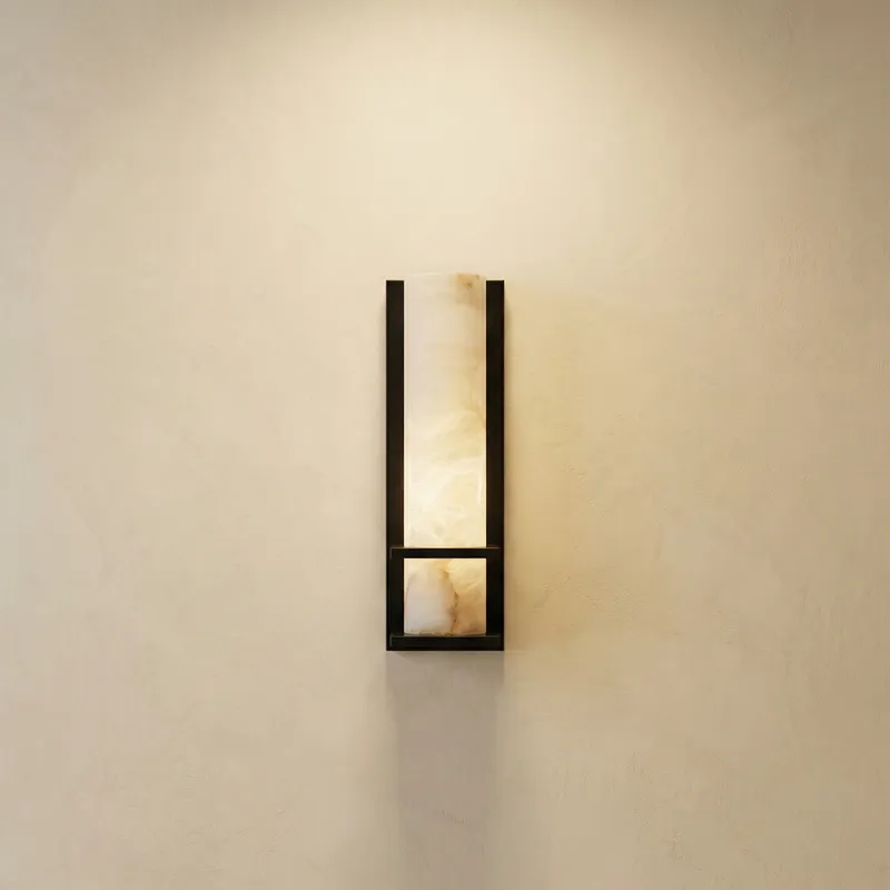 Framed Slab Vertical Column Alabaster Wall Sconce — YIOSI Lamps LED Wall Lights 40.0W 