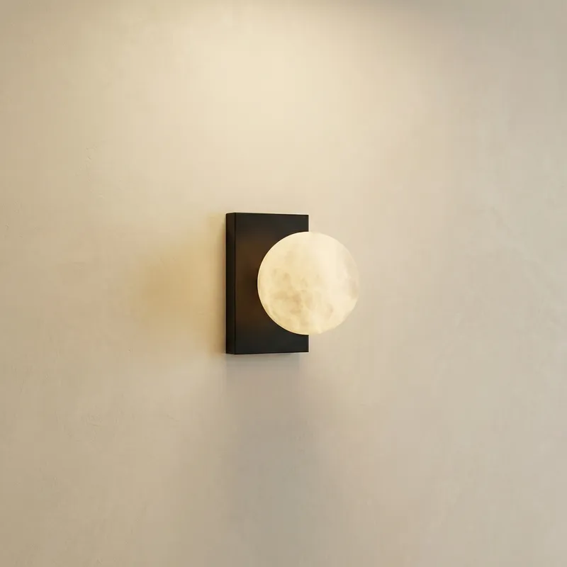 Rectangular Plate Side Orb Alabaster Wall Sconce — YIOSI Lamps LED Wall Lights 40.0W 