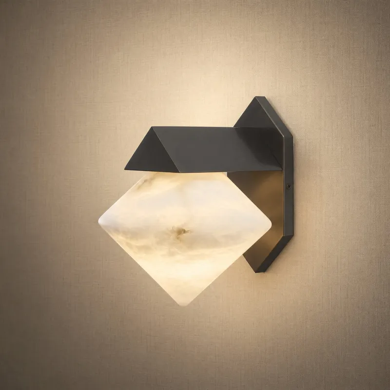 Geo Crystal Diamond Facet Alabaster Wall Sconce — YIOSI Lamps LED Wall Lights 40.0W 