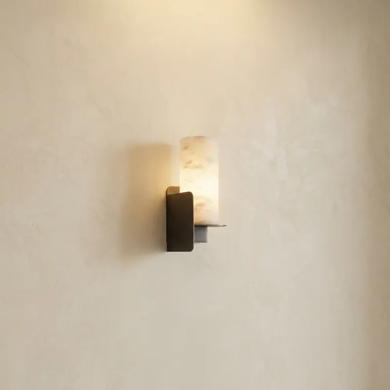 Cylinder Wrap Alabaster Bronze Blade Wall Sconce — YIOSI Lamps LED Wall Lights  