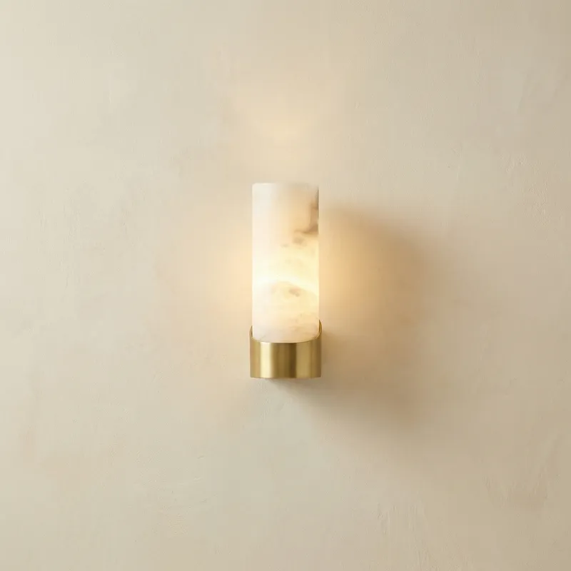 Cylinder Wrap Alabaster Brass Tube Wall Sconce — YIOSI Lamps LED Wall Lights 40.0W 