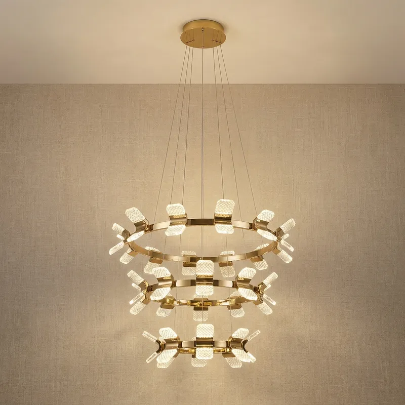 Yiosi Weaving Light 3-Tier Nested Crystal Chandelier — YIOSI Lamps LED Landscape Lights 268.0W 3000K