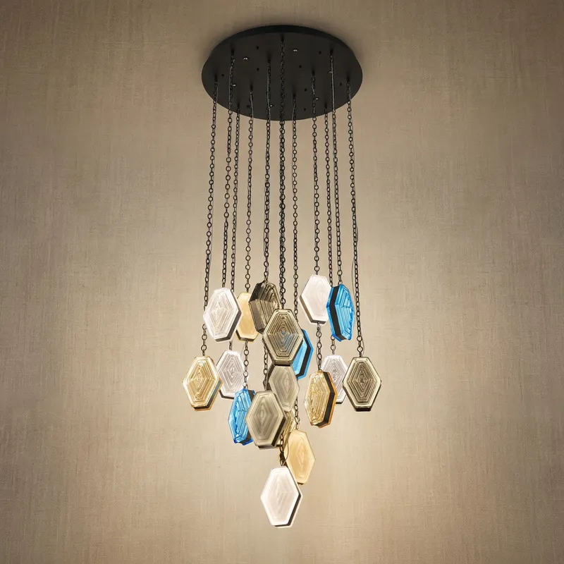 Yiosi Starlink Cascading Glass Chandelier — YIOSI Lamps LED Landscape Lights  3000K