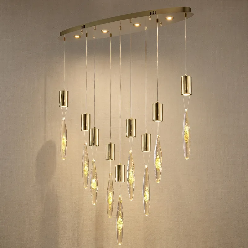 Yiosi Aspen Hand-Blown Glass Oval Chandelier 39" L — YIOSI Lamps LED Landscape Lights  3000K