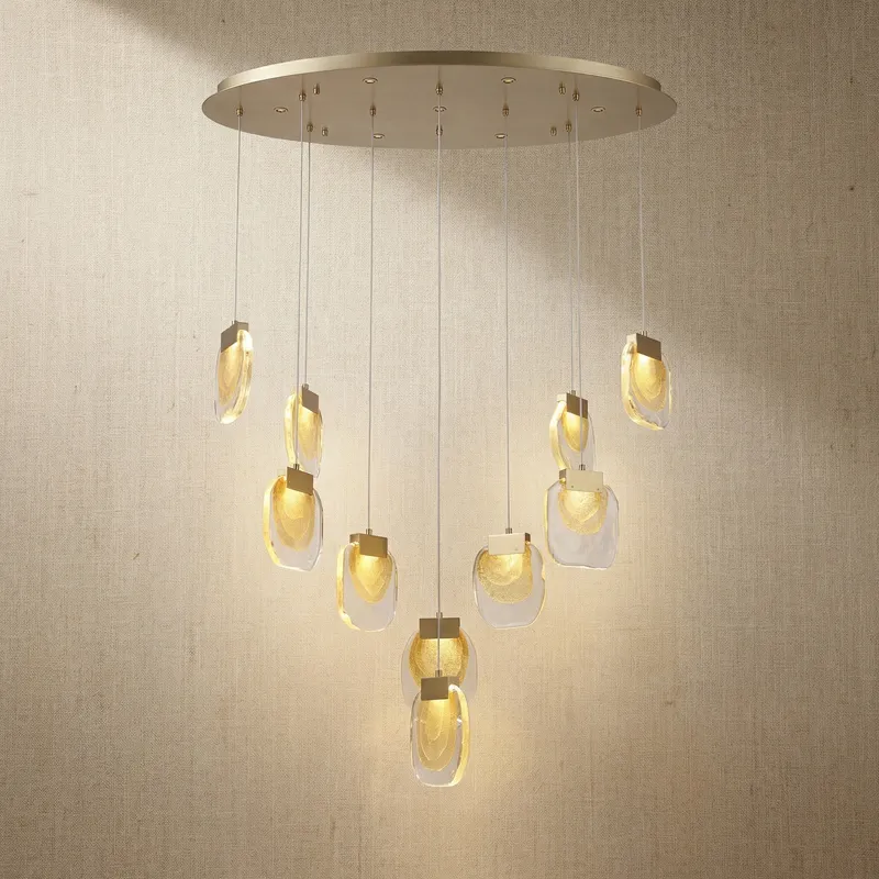 Yiosi Series Oval Glass Chandelier 39" Style C — YIOSI Lamps LED Landscape Lights  3000K