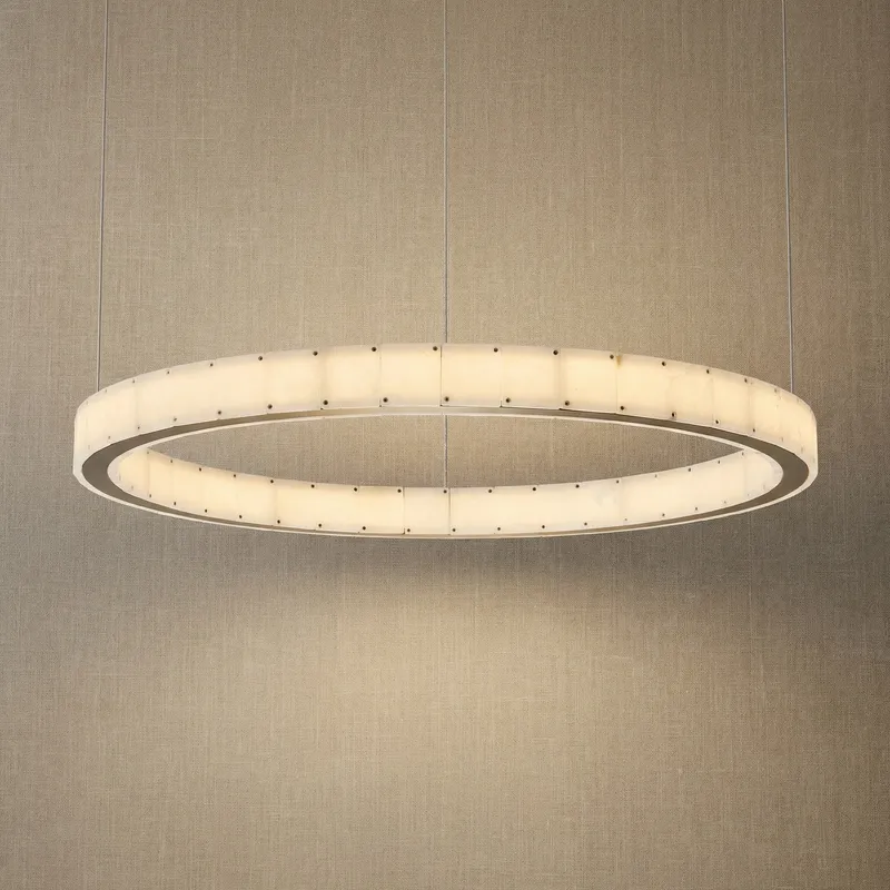 Yiosi Madison Round Alabaster Chandelier — YIOSI Lamps LED Landscape Lights  3000K