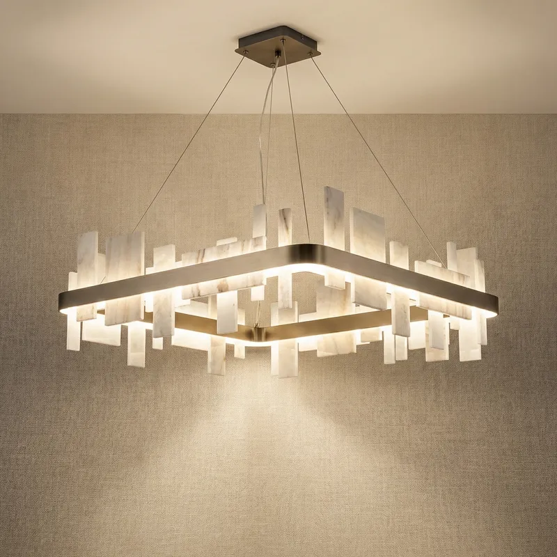 Yiosi Series Natural Stone Chandelier 31" — YIOSI Lamps LED Landscape Lights  3000K