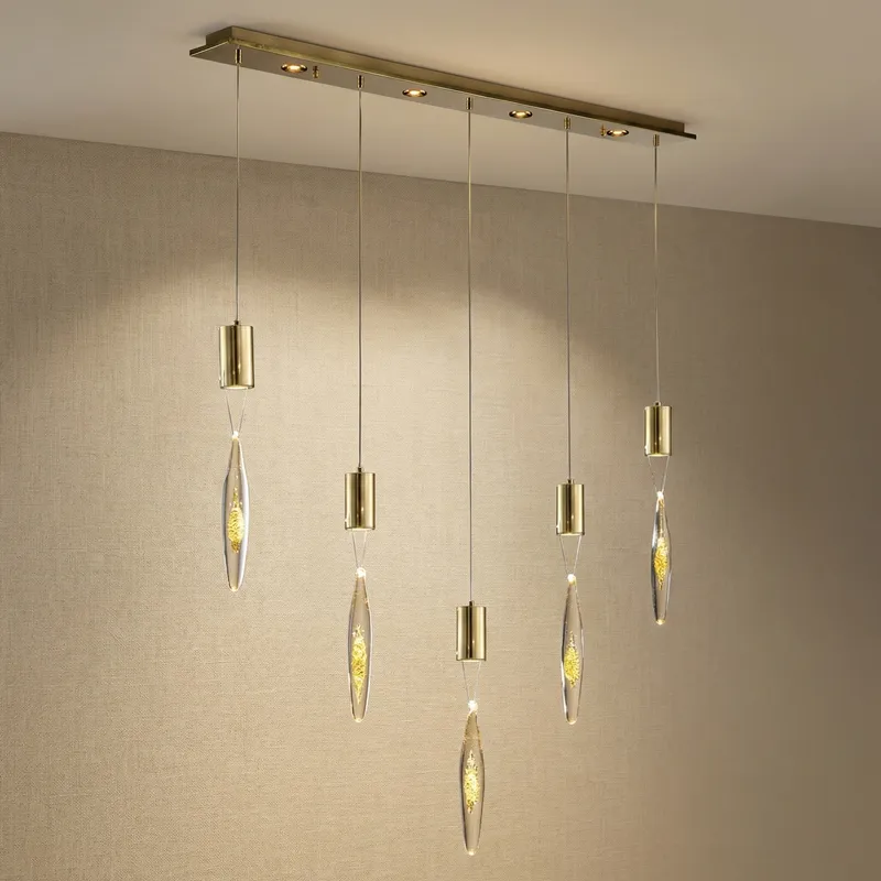 Yiosi Aspen Linear Hand-Blown Glass Pendant 47" — YIOSI Lamps LED Linear Lights  3000K