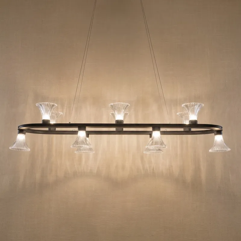 Yiosi Oval Glass Chandelier 53" — YIOSI Lamps LED Landscape Lights  3000K